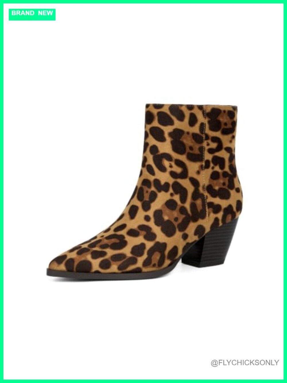 Pointed Toe Ankle Boots Chunky Block Heel Faux Suede Booties